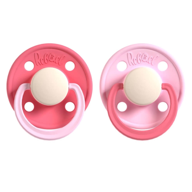 REBAEL Pacifier 2-Pack Size 2 Hot Pearly Flamingo / Rising Pearly Lobster