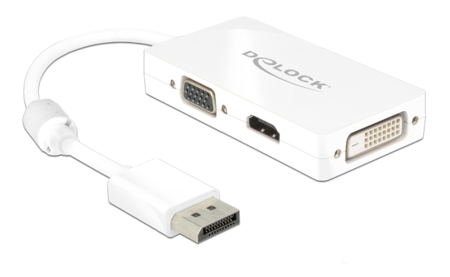 Delock Adapter Displayport 1.1 male > VGA / HDMI / DVI female Passive