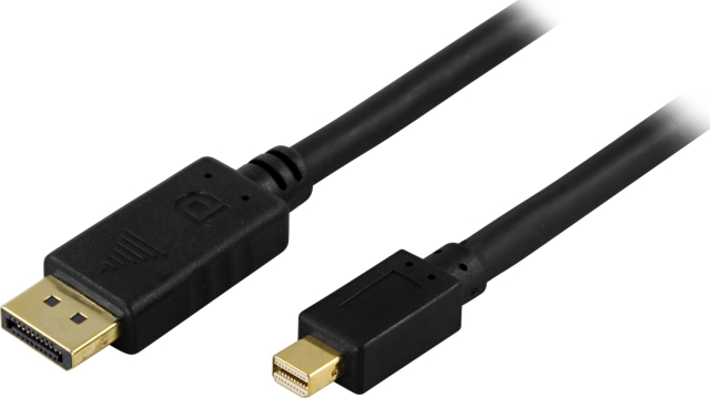 DELTACO kaapeli DisplayPort - Mini DisplayPort, 20-pin uros - uros, 1m