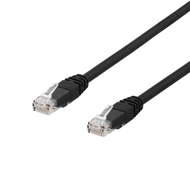 DELTACO U/UTP Cat6a laitekaapeli, 10m, 500MHz, LSZH, musta