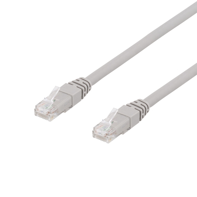 DELTACO U/UTP Cat6a laitekaapeli, 1,5m, 500MHz, LSZH, harmaa