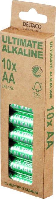 DELTACO Ultimate Alkaline AA paristo, 10-pack
