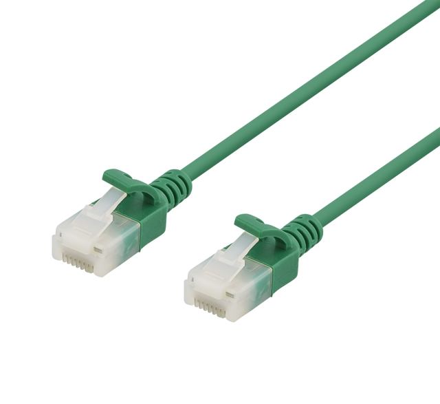 DELTACO U/UTP Cat6a laitekaapeli, ohut, läpimitta 3,5mm, 3m, vihreä