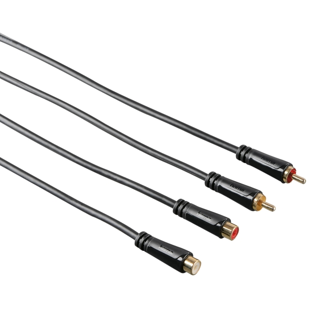 Hama Johto Audio 2xRCA-2xRCA Jatke 5m Kulta/Musta