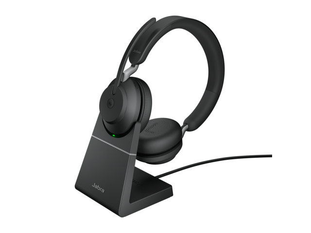 Jabra Office Trådlösa Hörlurar med Laddställ, Jabra Evolve2 65 Link380a Ms Stereo, Black