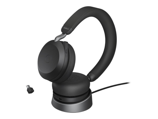 Jabra Office Trådlösa Hörlurar med Laddställ, Jabra Evolve2 75 Link380c Uc Stereo Black
