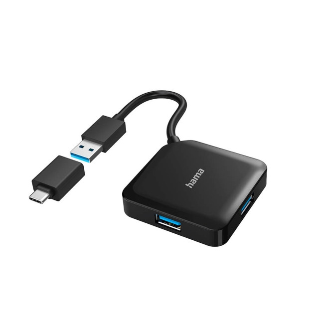 Hama Hub USB/USB-C 1:4 1.5 Gbit/s