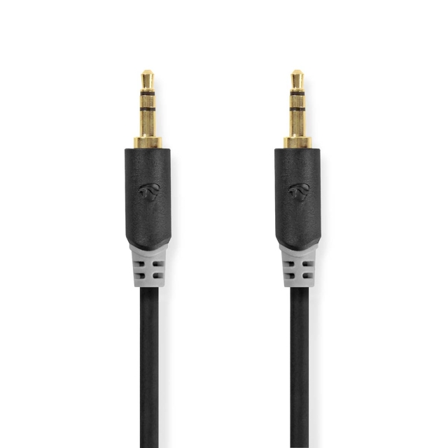 Nedis Stereoäänikaapeli | 3.5 mm uros | 3.5 mm uros | Kullattu | 1.00 m | Pyöreä | Antrasiitti | Laatikko