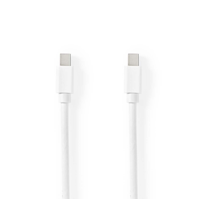 Nedis Mini DisplayPort kaapeli | DisplayPort 1.4 | Mini DisplayPort Uros | Mini DisplayPort Uros | 48 Gbps | Niklattu | 2.00 m | Pyöreä | PVC | Valkoinen | Blister