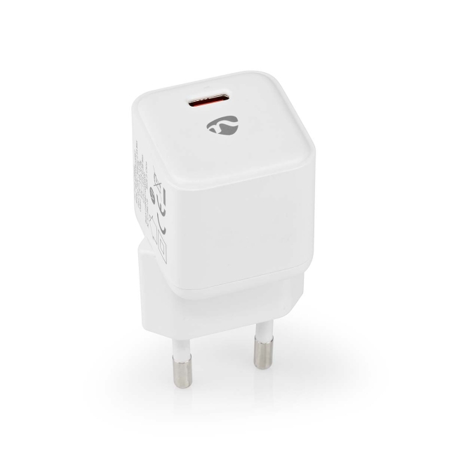 Nedis Seinälaturi | 20 W | PD3.0 20W | Pikalataus-toiminto | 1.67 A / 2.22 A / 3.0 A | Lähtöliitäntöjen määrä: 1 | USB-C™ | Automaattinen Jännitteen Valinta | Valkoinen