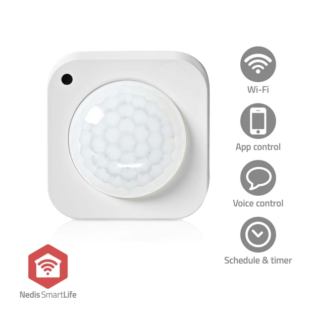 Nedis SmartLife Liiketunnistin | Tunnistin | Zigbee 3.0 | Paristokäyttöinen / USB Virta | Tunnistuskulma: 100 ° | Tunnistusalue: 7 m | Maks. akunkesto: 24 Kuukautta | Valkoinen