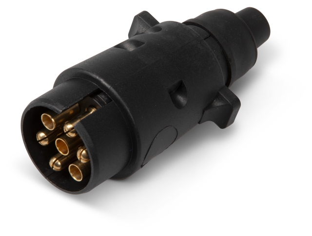 Släpvagnskontakt Hane 7-stift, 1/25/100