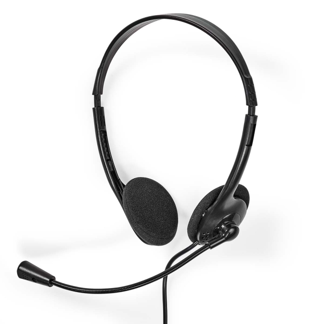Nedis PC-headset | On-Ear-Kuulokkeet | Stereo | USB Type-A / USB Type-C™ | Kokoontaitettava Mikrofoni | Musta