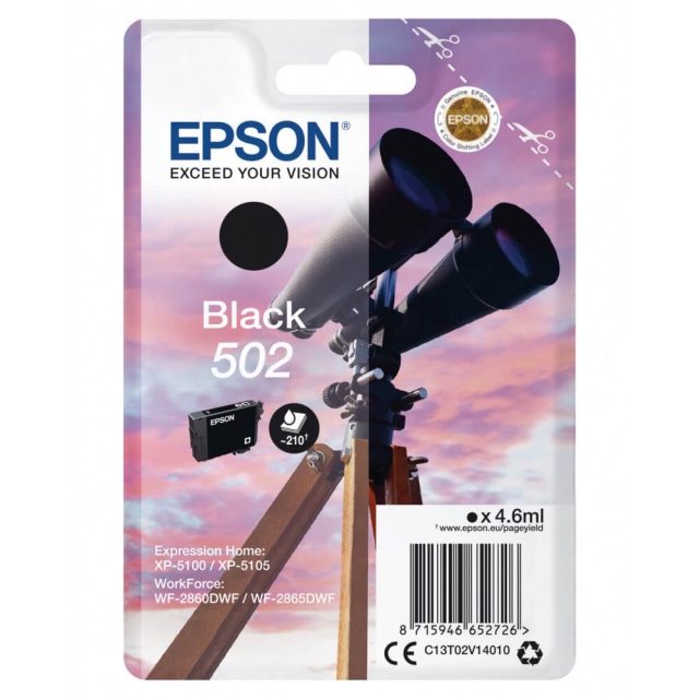 Epson Muste C13T02W14010 502XL musta, kiikarit