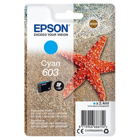 EPSON Musteet C13T03U24010 603 Cyan Starfish
