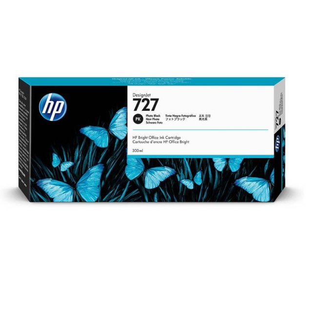 HP Musteet F9J79A 727 Photo Black 300ml