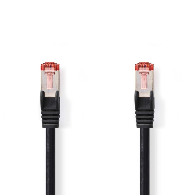 Nedis CAT6 Verkkokaapeli | RJ45 uros | RJ45 uros | S/FTP | 15.0 m | Pyöreä | LSZH | Musta | Label