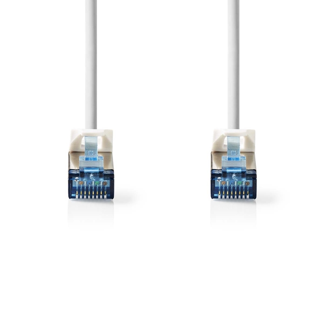 Nedis CAT6a verkkokaapeli | S/FTP | RJ45 uros | RJ45 uros | 2.00 m | Snagless | Pyöreä | LSZH | Valkoinen | Label