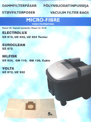 hanestroem Dammsugarpåsar Hanestrom Elux.Volta.Nilfisk  872    5ST