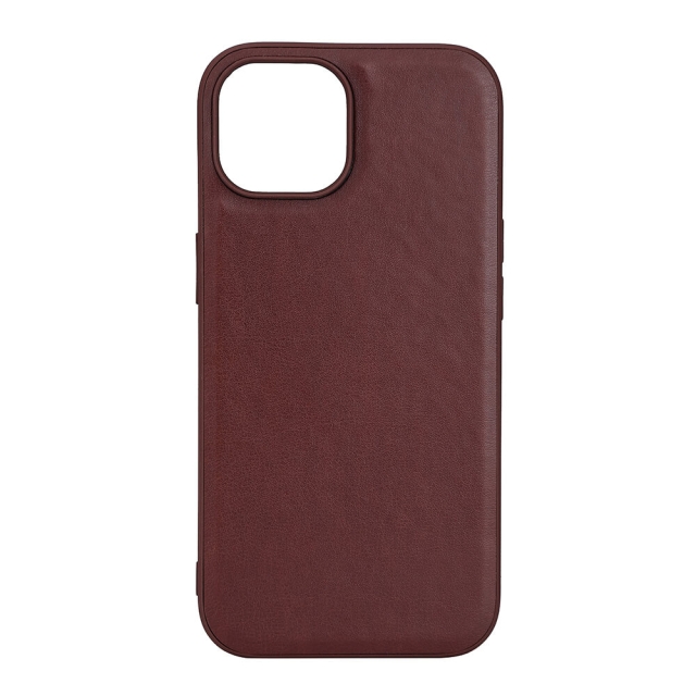 Buffalo Back cover PU MagSeries iPhone 15 Brown