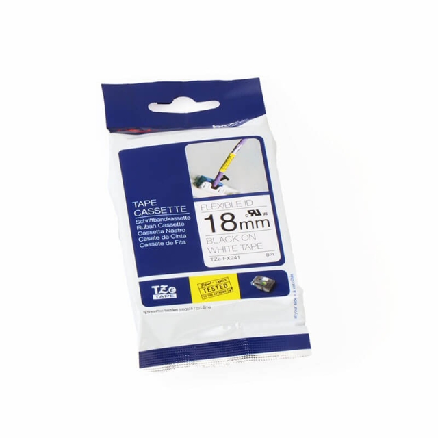 Brother Tape TZE-FX241 18mm Svart på Vit