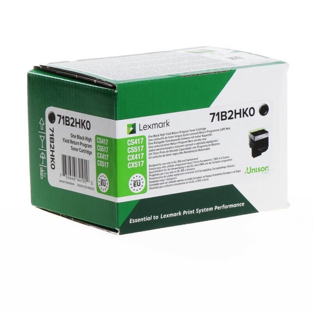Lexmark Toner 71B2HK0 Musta High Yield Return