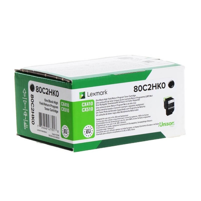 Lexmark Toner 80C2HK0 802 Musta High Yield Return