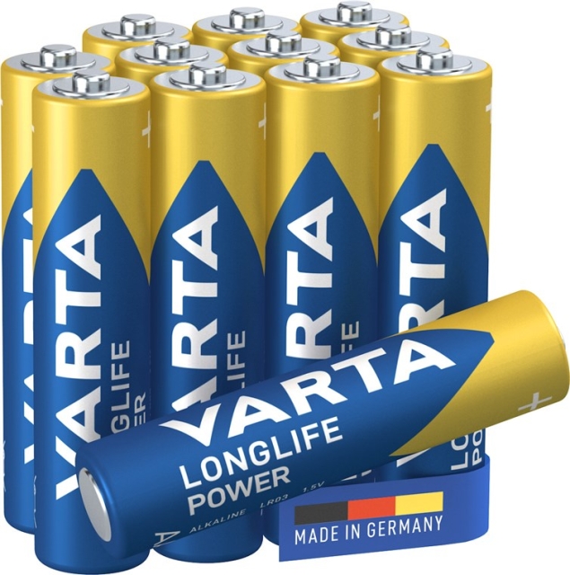 Varta LR03/AAA (Micro) (4903) batteri, 12 st. box alkaliskt manganbatteri, 1,5 V