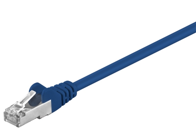 Goobay Patchkabel CAT 5e, F/UTP, blå, 2 m kopparklädd aluminiumtråd (CCA)