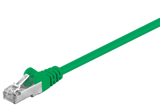 Goobay Patchkabel CAT 5e, F/UTP, grön, 10 m kopparklädd aluminiumtråd (CCA)