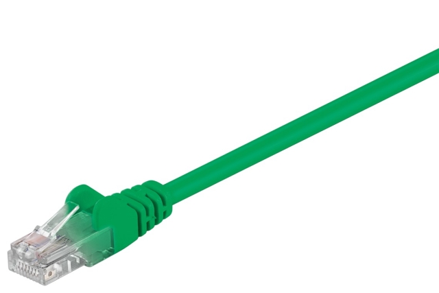 Goobay Patchkabel CAT 5e, U/UTP, grön, 1 m kopparklädd aluminiumtråd (CCA)