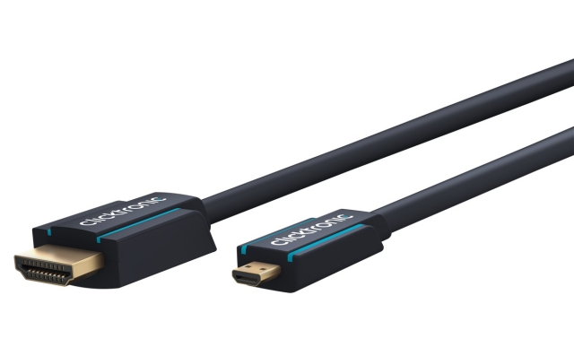 ClickTronic HDMI™ till Micro HDMI™-adapterkabel Premiumkabel | 1x HDMI™-kontakt  1x Micro-HDMI™-kontakt | 2,0 m | UHD 4K @ 30 Hz
