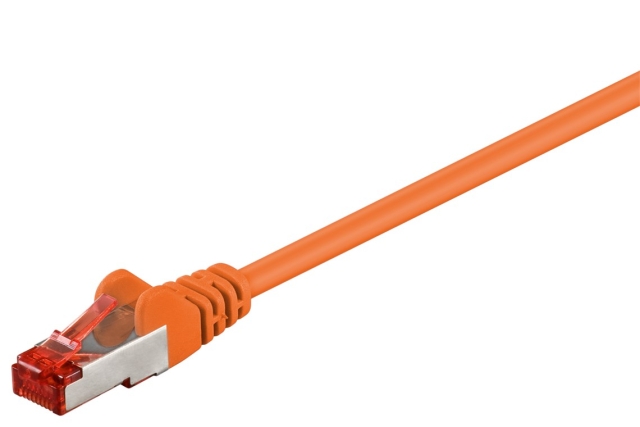Goobay Patchkabel CAT 6, S/FTP (PiMF), orange, 0,25 m kopparledare (CU), halogenfri kabelhölje (LSZH)