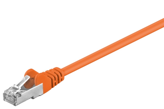 Goobay Patchkabel CAT 5e, F/UTP, orange, 0,25 m kopparklädd aluminiumtråd (CCA)