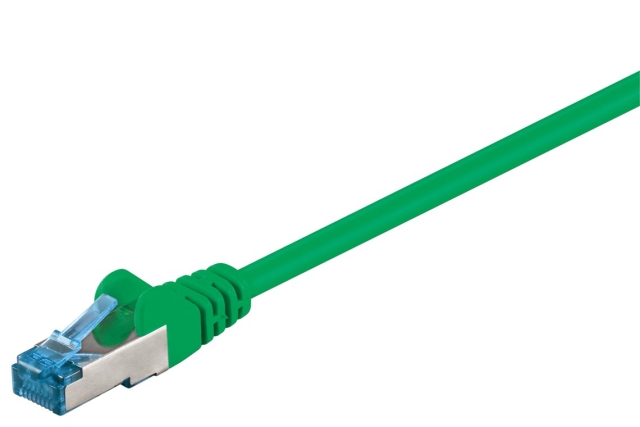 Goobay Patchkabel CAT 6A, S/FTP (PiMF), grön, 2 m opparledare (CU), halogenfri kabelhölje (LSZH)