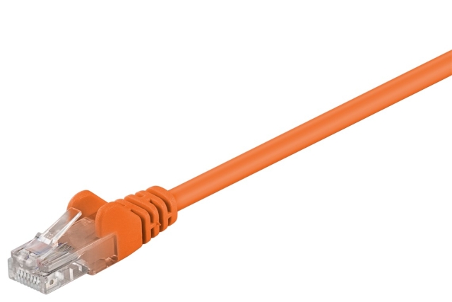 Goobay Patchkabel CAT 5e, U/UTP, orange, 0,25 m kopparklädd aluminiumtråd (CCA)