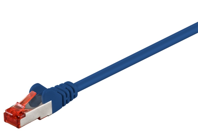 Goobay Patchkabel CAT 6, S/FTP (PiMF), blå, 25 m kopparledare (CU), halogenfri kabelhölje (LSZH)
