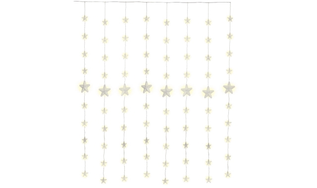 Goobay 80 LED stjärngardin med fjärrkontroll, timerfunktion, 8 ljuslägen, dimmer och 31 V extern transformator, varmvitt (3000 K)