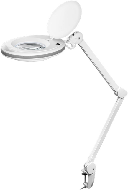 Goobay LED-suurennusvalaisin kiinnikkeellä, 8 W, valkoinen 650 lm, 127 mm:n kristallilasilinssi, 1,75x suurennus, 3 dioptriaa