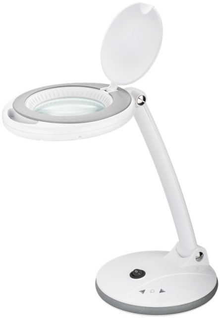 Goobay LED-förstoringslampa med stativ, 6 W, vit 80-450 lm, dimbar, 100 mm glaslins, 1,75x förstoring, 3 dioptrier