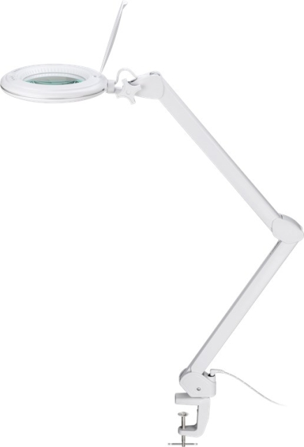 Goobay LED-suurennusvalaisin kiinnikkeellä, 10 W, valkoinen 800 lm, kirkkaus ja valon väri säädettävissä, 127 mm:n lasilinssi, 1,75-kertainen suurennus, 3 dioptriaa