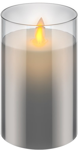 Goobay LED äkta vaxljus i glas, 7,5 x 12,5 cm underbar och säker belysningslösning för många områden som hus och loggier, kontor eller skolor