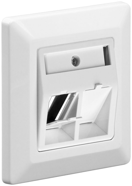 Goobay Keystone-nätverksuttag med 2x RJ45-anslutning för 2x RJ45 snap-in-moduler