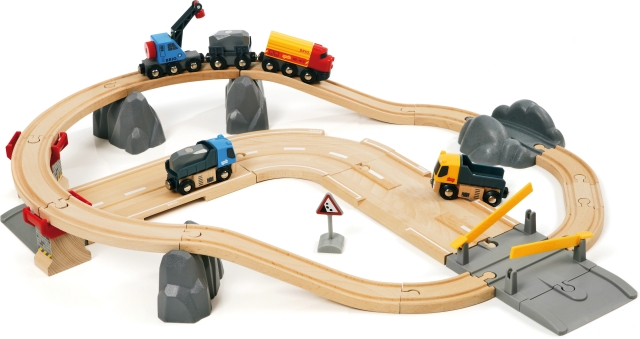 BRIO World 33210 - Rail & Road Kivenlastaus -junarata