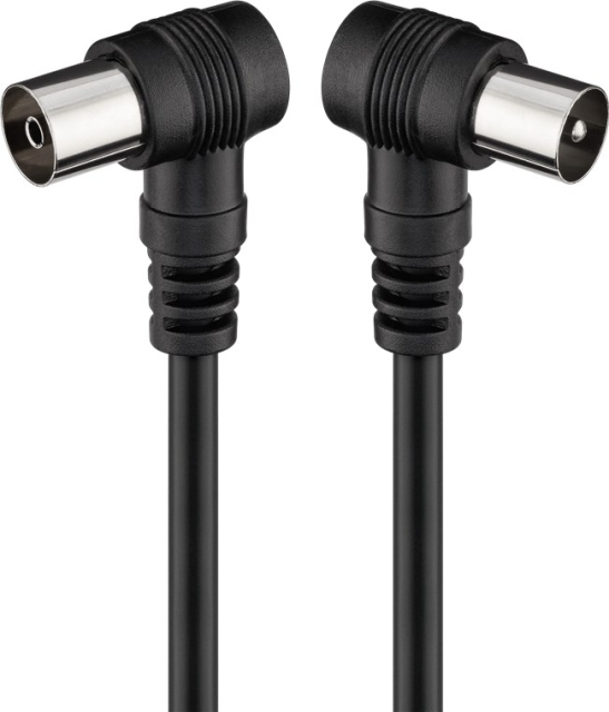 Goobay Vinklad antennkabel ( koaxial-plugg 90° > koaxial-uttag 90°