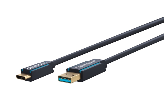 ClickTronic Adapterkabel från USB-C™ till USB-A 3.2 Gen 1 Premiumkabel | USB-C™-kontakt  USB-A 3.0-kontakt | 0,5 m | 5 Gbit/s
