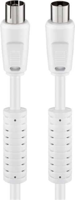 Goobay Antennkabel med ferrit (80 dB), dubbelskärmad koaxial-plugg > koaxial-plugg (helt skärmad)