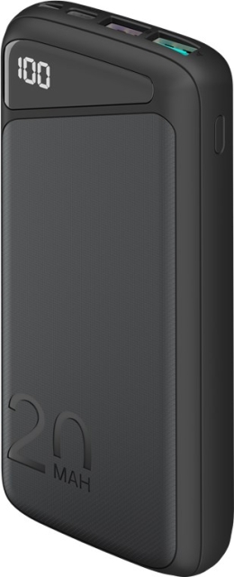 Goobay Snabbladdning Powerbank 20.000 mAh (USB-C™ PD, QC 3.0) Kraftfull powerbank med statusdisplay, kompatibel med Quick Charge