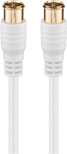 Goobay F-Quick SAT-antennkabel (80 dB), dubbelskärmad guldpläterad, F-plugg (quick) > F-plugg (quick) (helt skärmad)