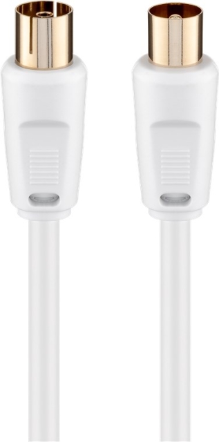 Goobay Antennkabel (80 dB), dubbelskärmad guldpläterad, koaxial-plugg > koaxial-uttag (helt skärmad)